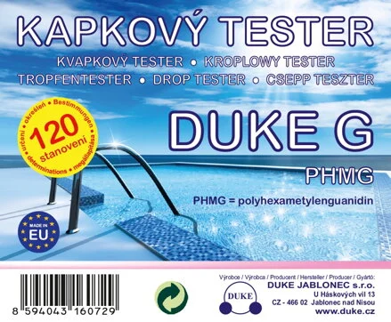 Tester cu picături DUKE-D pentru tratarea apei fără clor